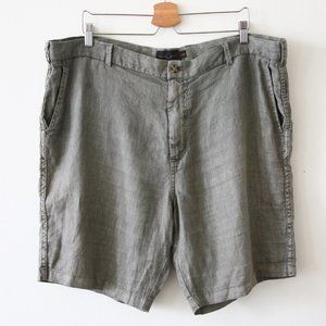 Size 40 - BLACK BROWN 1826 Men's Green Linen Bermuda Shorts